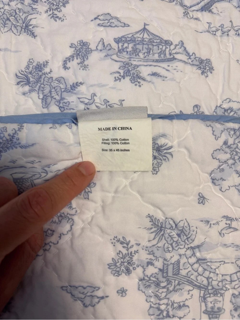 Maison Nola - Blue Storyland Toile Baby Quilt